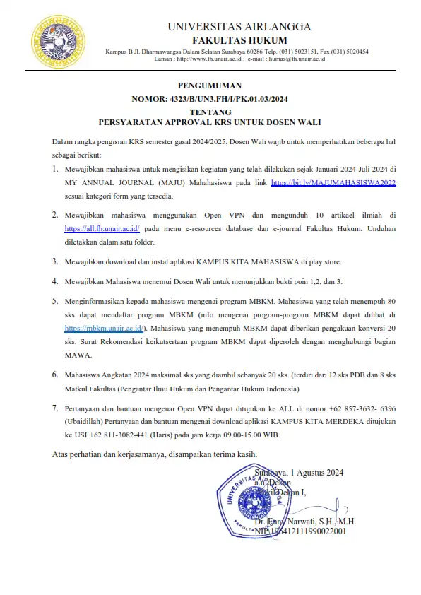 persyaratan approval krs
